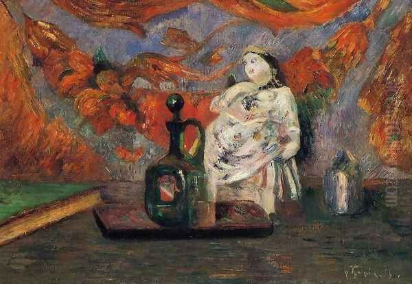 Still Life With Carafe And Ceramic Figure - view 1