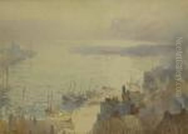 Misty Morning Scarborough Harbour - view 1