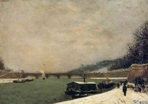 The Seine Pont D Iena Snowing
