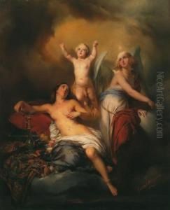 Allegoria Dell""""anima Cristiana Tra Virtu E Vizio by Gustaaf Wappers
