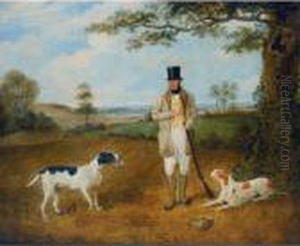 William Haslehust With His Hounds In A Landscape - view 1