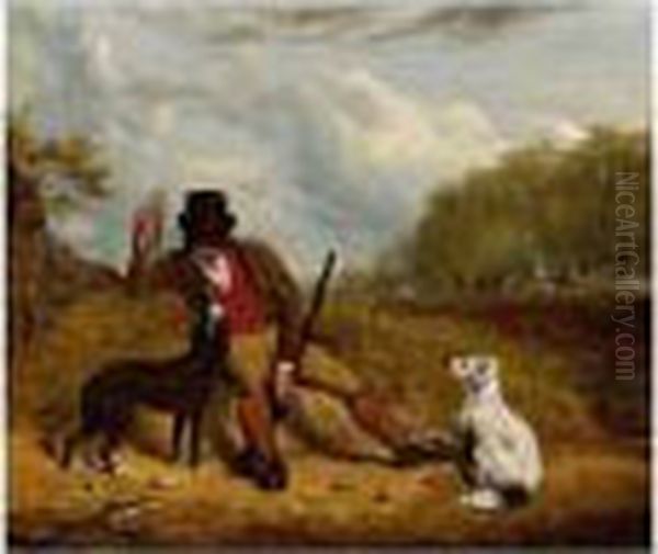 A Gamekeeper And His Two Dogs - view 1