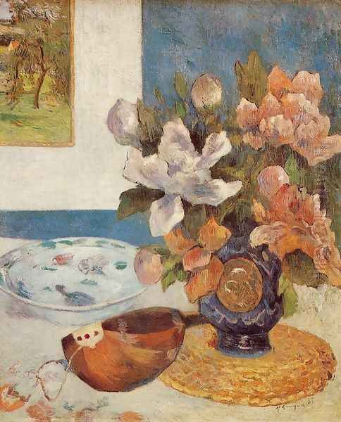 Still Life With Chinese Peonies And Mandolin - view 1