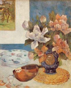 Still Life With Chinese Peonies And Mandolin