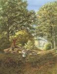 A Woodland Glade by Edmund George Warren