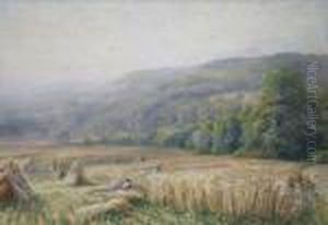 Harvesters In An Extensive Landscape. by Edmund George Warren