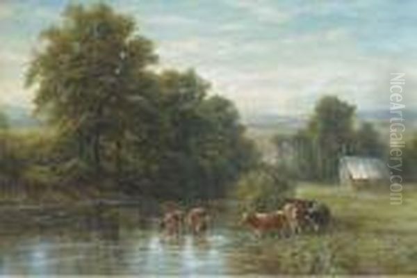 Cattle Watering, Summer - view 1