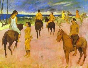 Horsemen On The Beach by Paul Gauguin