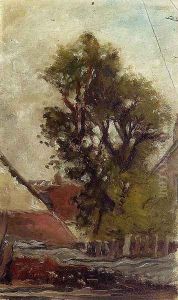 The Tree In The Farm Yard (sketch) by Paul Gauguin