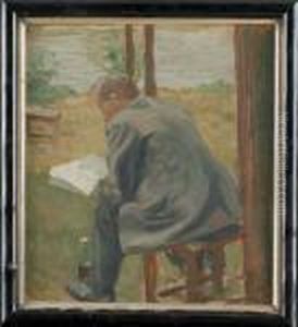 Portret Czytajacego Mezczyzny, 1911 R. by Artur Wasner