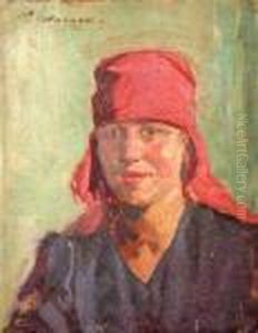 Portret Kobiety W Czerwonej Chuscie