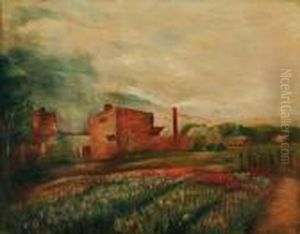 Pejzaz Holenderski Z Polem Tulipanow