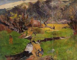 Tahitian Woman Near A River by Paul Gauguin