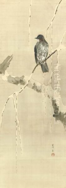 Yuki No Yanagi Ni Tsugumi No Zu (thrush On Snowy Willow Branch) - view 1
