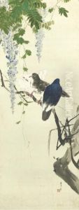 Toka Gunkyu No Zu (wisteria And Group Of Pigeons) by Seiti Shotei Watanabe
