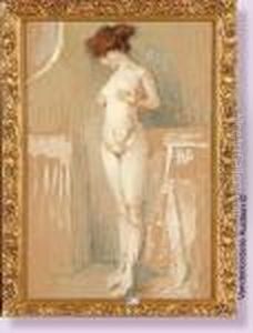Femmenue Devant Son Miroir by Charles Joseph Watelet