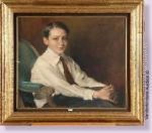 Portrait D'une Jeune Garcon Assis by Charles Joseph Watelet