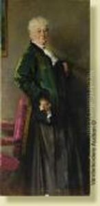 Portrait En Pied De La Mere De L'artiste by Charles Joseph Watelet