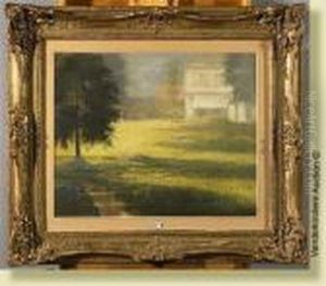 Jardinensoleille, Gouache Sur 
Papier. Signee En Bas A Gauche C.j.watelet. Ecole Belge. Dim.: 46x56 Cm by Charles Joseph Watelet