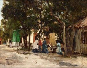 The Market Stall by Louis-Francois-V. Watelin