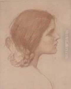 Study Of A Girl's Head by John William Waterhouse