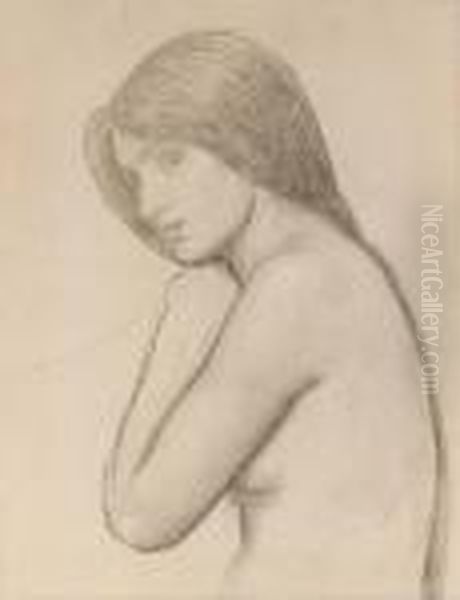 Study For The Mermaid,
Half-length (recto); And Study Of A Kneelinggirl From The Waist (verso) - view 1