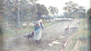 The Rear Guard Of The Flock by Ernest Albert Waterlow
