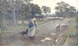 The Rear Guard Of The Flock by Ernest Albert Waterlow