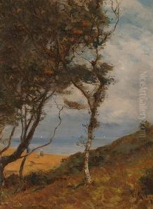 A Sketch Of A Beach From The Dunes. by Ernest Albert Waterlow