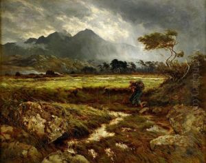 Kvinna Pa Hedlandskap by Ernest Albert Waterlow