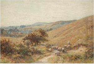 Dorsetshire Downs, Near Corfe Castle by Ernest Albert Waterlow