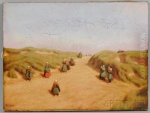 Bretagne Woman On The Dunes by Marcus Waterman