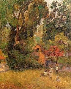 Huts Under The Trees by Paul Gauguin