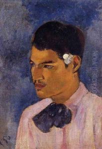 Young Man With A Flower by Paul Gauguin