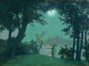 Fairies And Full Moon by Harry Wilson Watrous