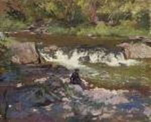 Figures Seated By A River Figures Seated By A River