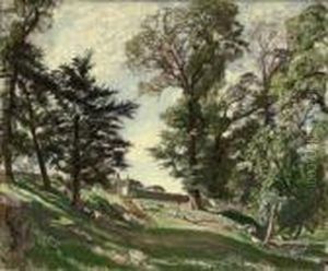 September Morning, Dunshay Manor, Purbeck, Dorset by George Spencer Watson