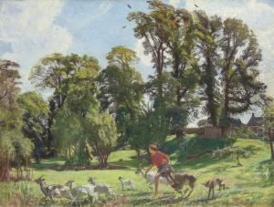 Mary In The Gardens, Dunshay (drat Them Goats!) by George Spencer Watson