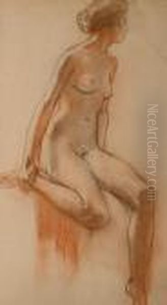Portrait Of A Seated Female Nude. - view 1