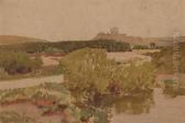 Landscape With Castle Ruins In The Distance. - view 1