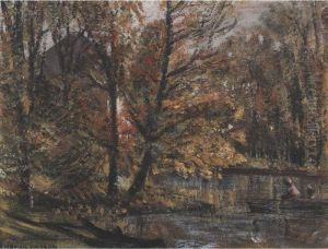 Boating In Autumn by Homer Ransford Watson