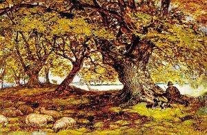 Shepherd Resting Among Trees