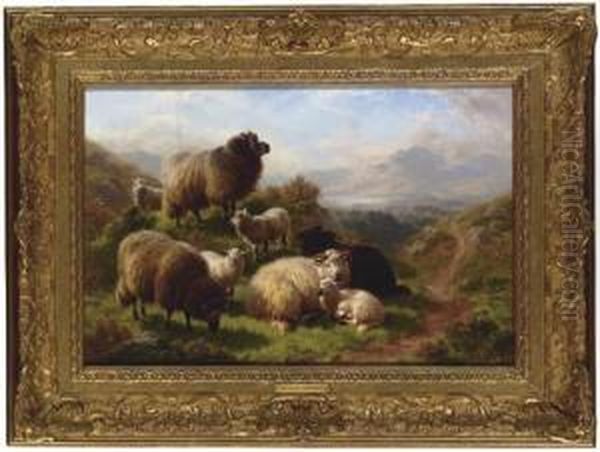Sheep In A Loch Landscape - view 1