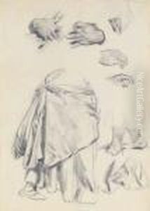 Studies Of Hands, Legs And Drapery by John Dawson Watson