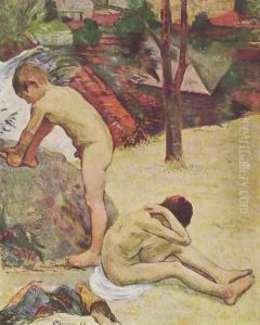 Bathers Breton boy by Paul Gauguin