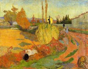 Landscape, Farmhouse in Arles by Paul Gauguin