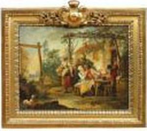 Soldats Alauberge. by Louis Joseph, Dit Watteau De Lille