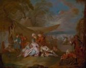 Une Fete Champetre by Louis Joseph, Dit Watteau De Lille