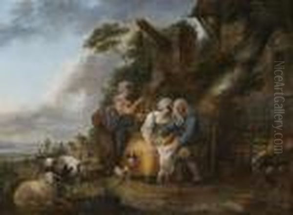 Une Heureuse Famille Dans Une Cour De Ferme - view 1