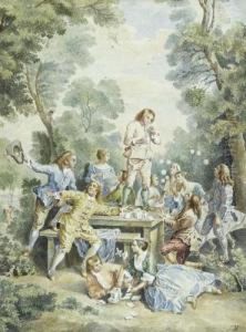 Fete Champetre. by Louis Joseph, Dit Watteau De Lille